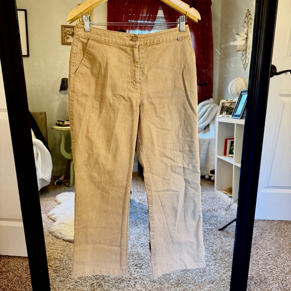 St. John Sport by Marie Gray Tan Mid Rise Straight Leg Pants